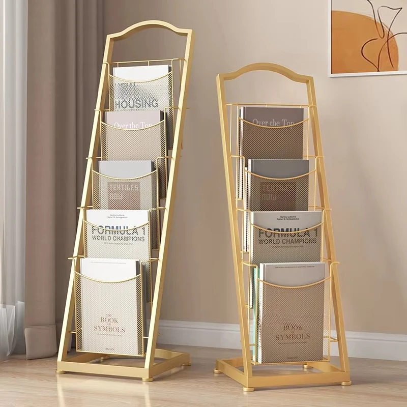 Best Selling Iron Magazine Newspaper Rack Book Display Brochure Rack Book Storage Home Furniture