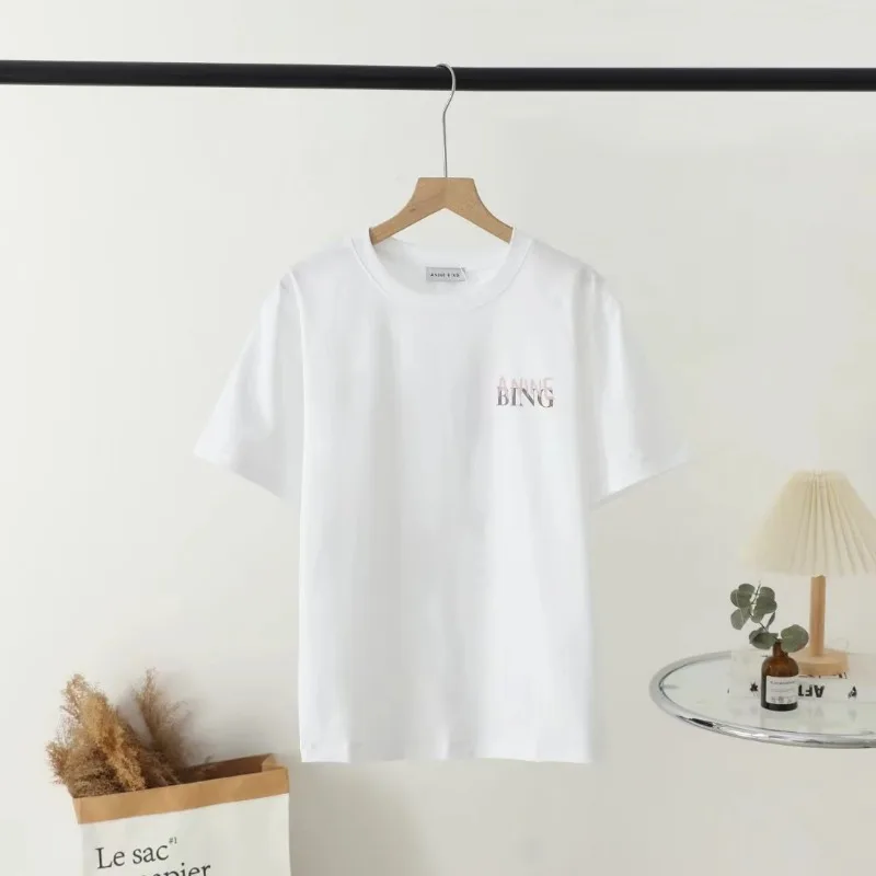 

Woman Clothing 2024 Summer Tee AB Series Letter Printed Round Neck Pure Cotton Short Sleeve T Shirt Dames