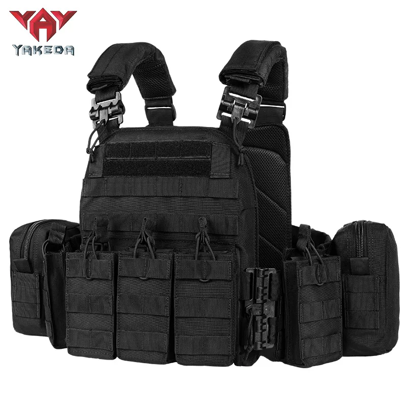 Imagem -05 - Yakeda-outdoor Caça Tactical Vest Porta-chapas Liberação Rápida Protetora Ajustável Airsoft Transportadora 6094