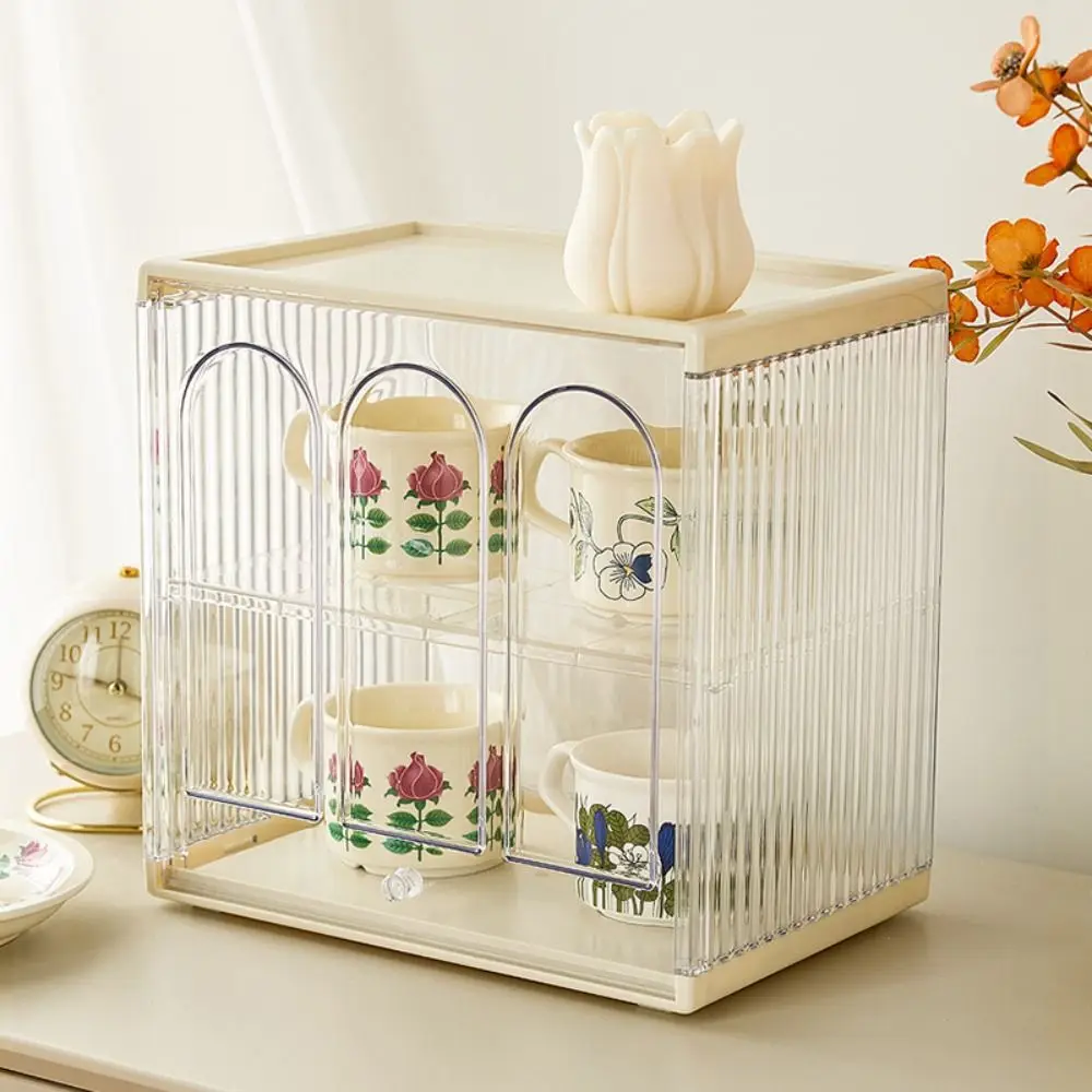 

Dustproof Water Cup Storage Rack Acrylic Display Shelf Spice Bottles Cans Holder Elegant Clutter-Free Cosmetic Storage Shelf