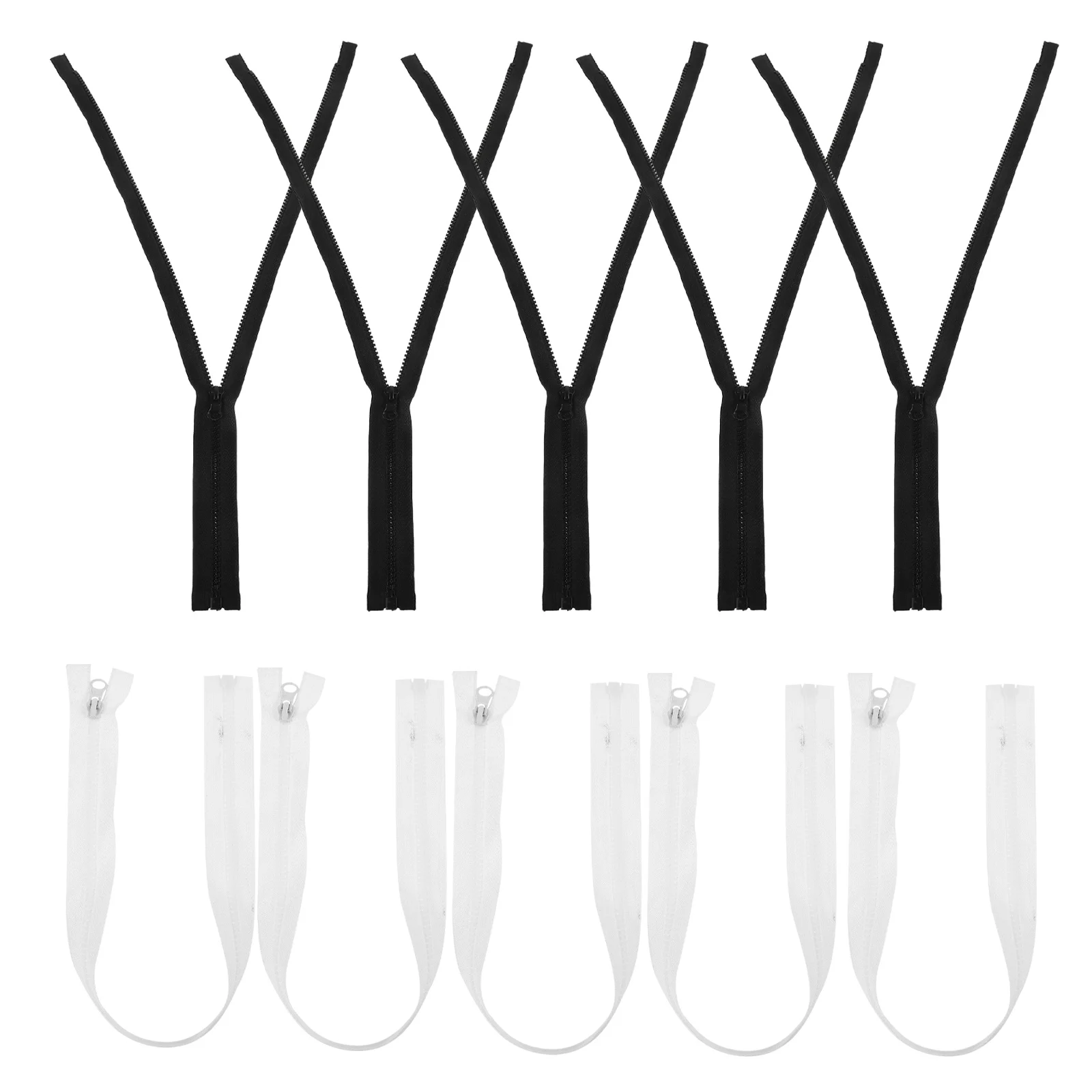 

10Pcs Household Zipper Replacement Durable Resin Cloth Material Practical for Long Time Use Open Ended Zips for Jackets