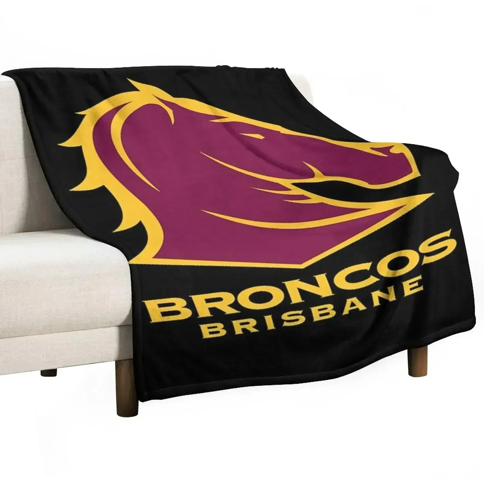 Brisbane Red Stallion LOGO Throw Blanket For Decorative Sofa Travel Blankets