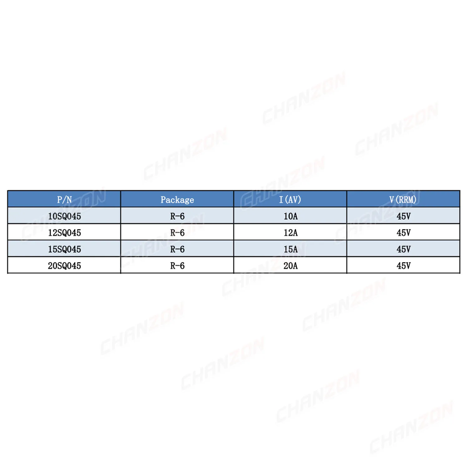 4 valeurs 10SQ045 12SQ045 15SQ045 20SQ045 diode barrière Schottky R-6 10A 12A 15A 20A 45V axial pour l\'énergie solaire