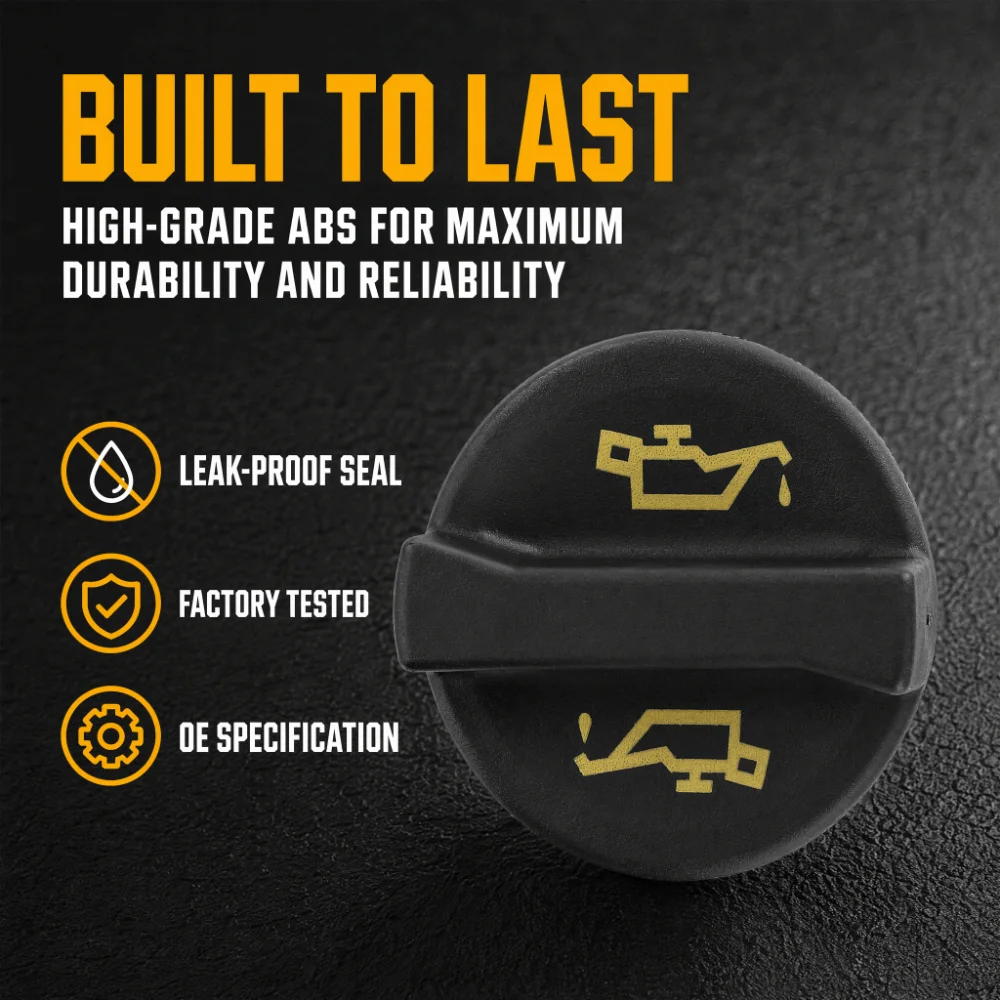 Black Oil Filler Cap ABS 1135010, YS4G‑6766‑AA Engine Oil Lid Oil Tank Cover for Transit / Eco-Sport / Ranger / Fiesta