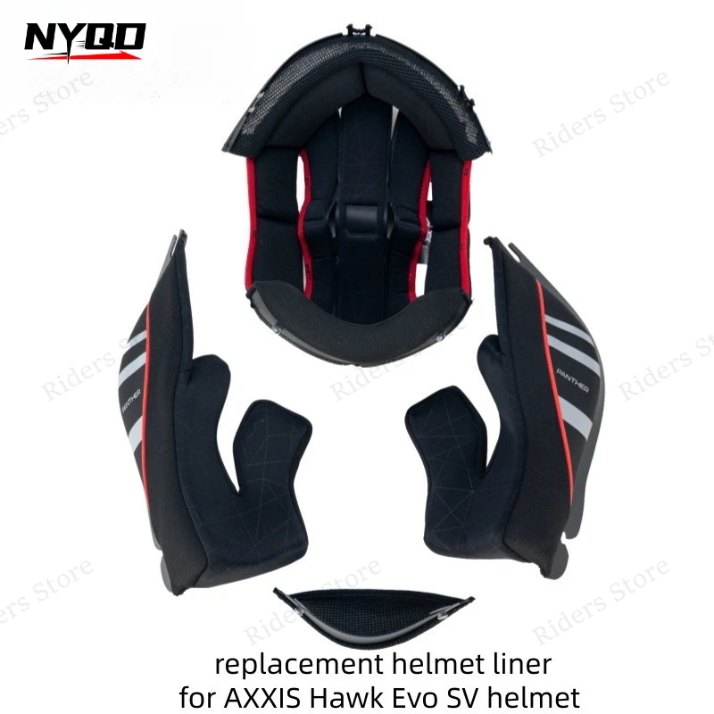 Full Set Helmet Replacement Liner For AXXIS PANTHER SV Helmet Detachable Washable Inner Cushion Pad Kit