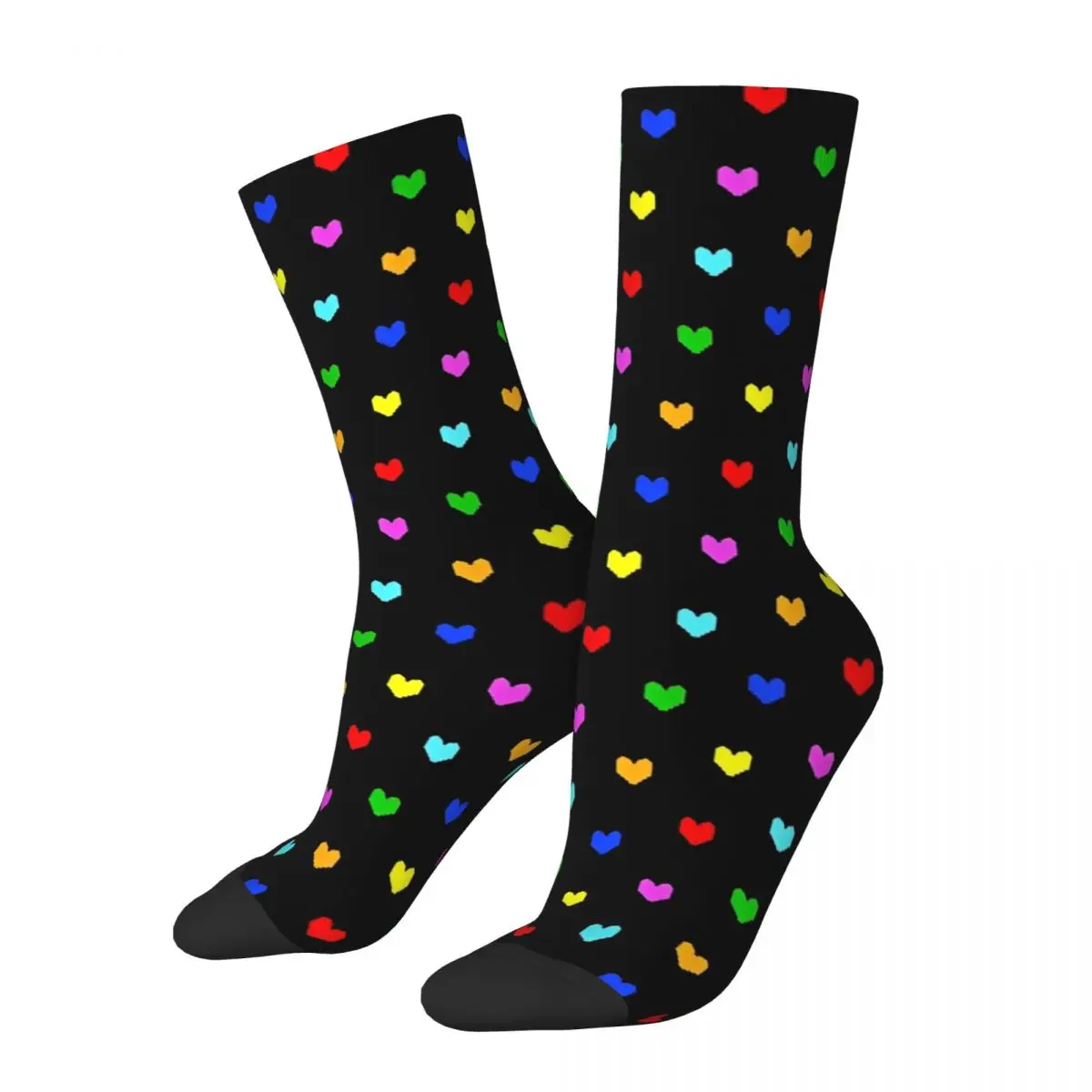 Deltarune Heart Graphic Socks Men's Women's Polyester Funny Happy Socks Harajuku Spring Summer Autumn Winter Middle Tube Socks