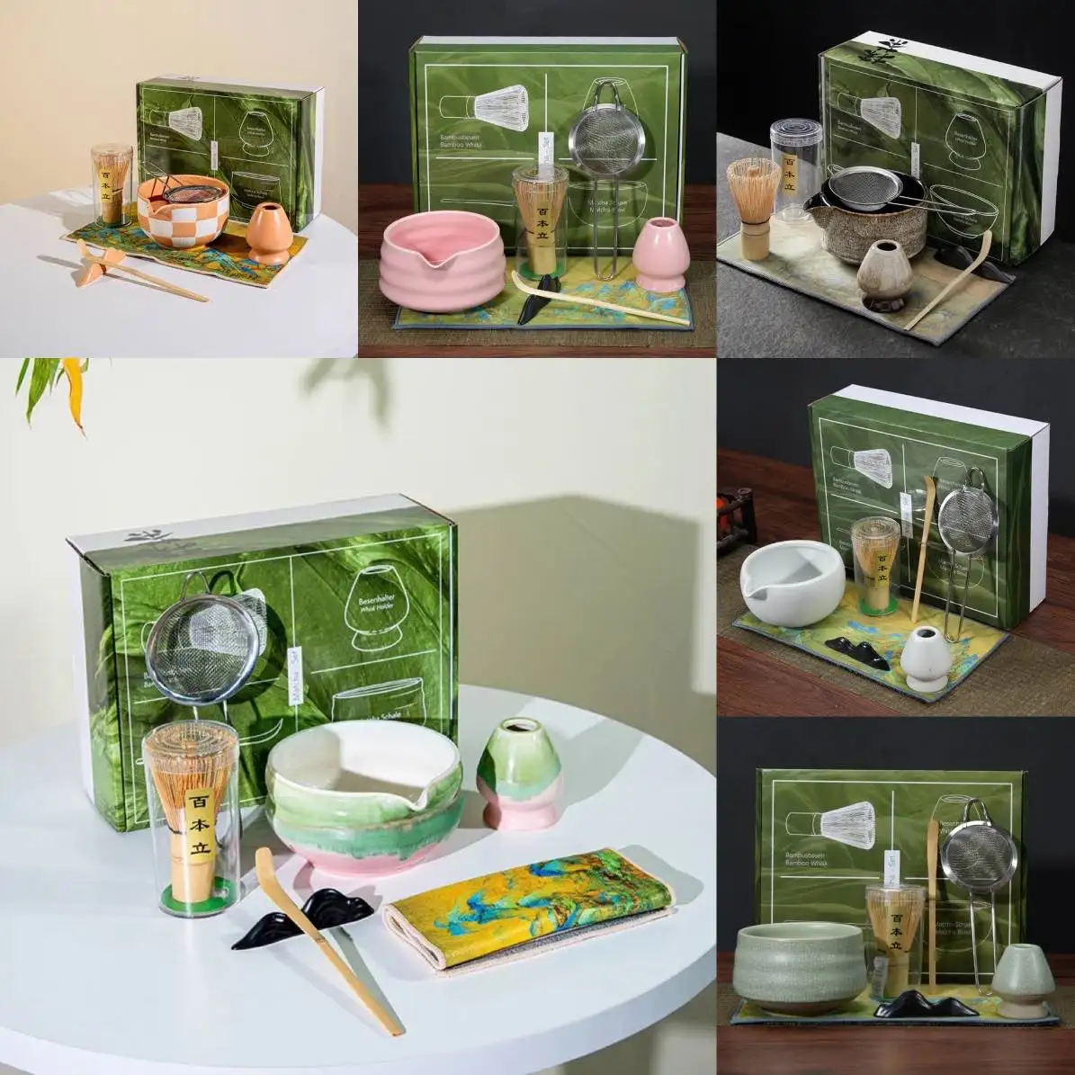 

7pcs Japanese Matcha Set Handmade Easy Clean Bowl Bamboo Whisk Teaspoon Tea Sets Tea Making Tools Accessories Ceremony