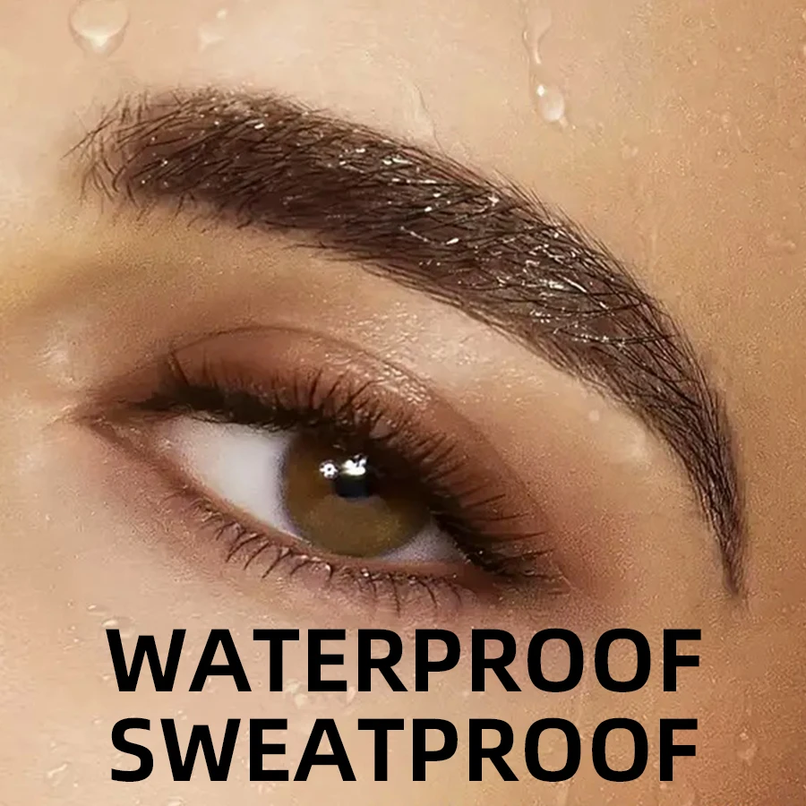 1PC 4 จุดดินสอเขียนคิ้วปากกาแต่งหน้ากันน้ํา Liquid Eyebrow เครื่องสําอางติดทนนาน Fine Sketch Liquid Eye Brow Tatto ดินสอ