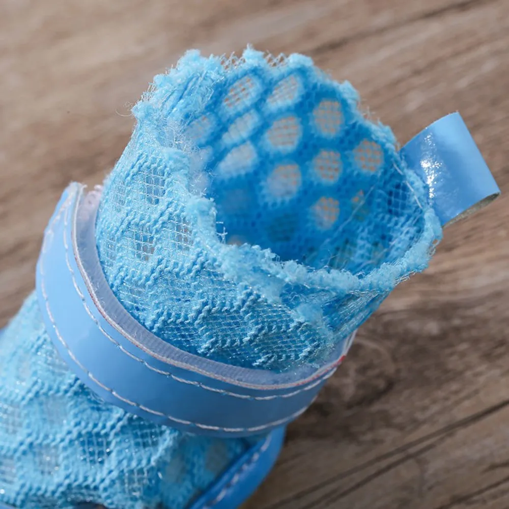 

4 Pcs Practical Wear Resistant Dog Mesh Shoes Anti-slip Anti-dirty Dog Sandals Breathable Anti-fall Dog Foot Covers Outdoor