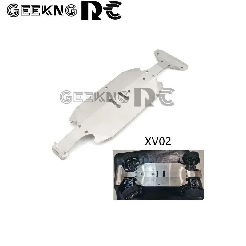 

XV02 Stainless Steel Chassis Armor Protection Anti-Skid Plate For 1/10 RC Car TAMIYA XV-02