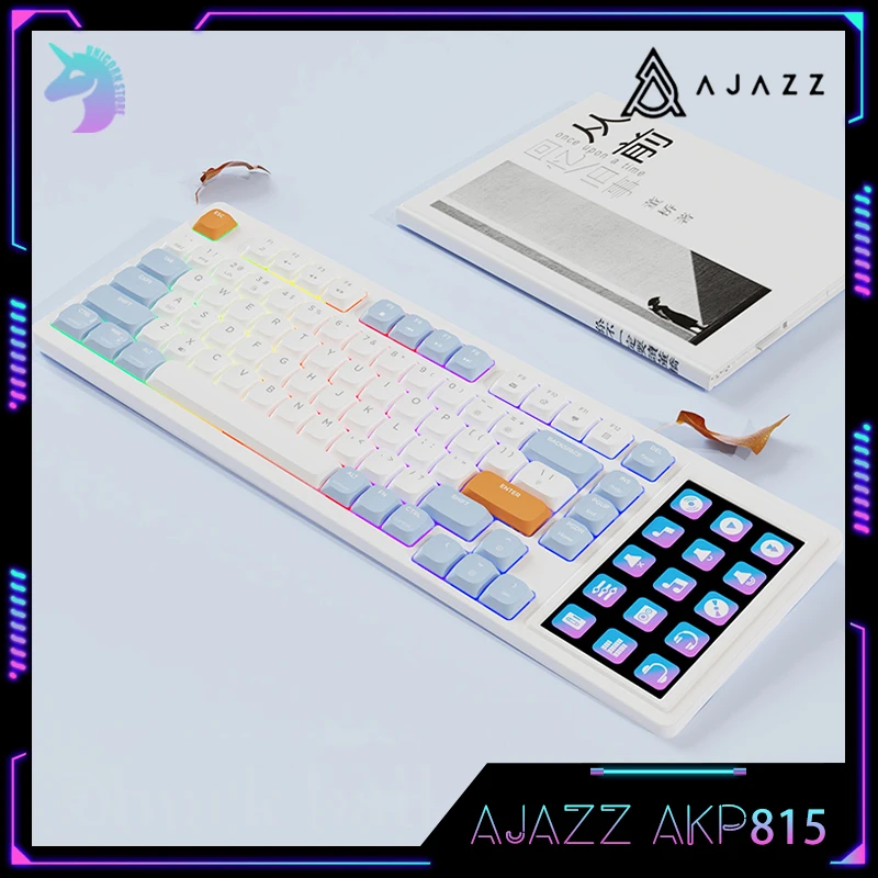 

Ajazz AKP815 Mechanical Keyboard Wired Keyboard With 4.95Inch LCD Screen 81Keys RGB Backlit Office Keyboard For Win/Mac/iOS Gift