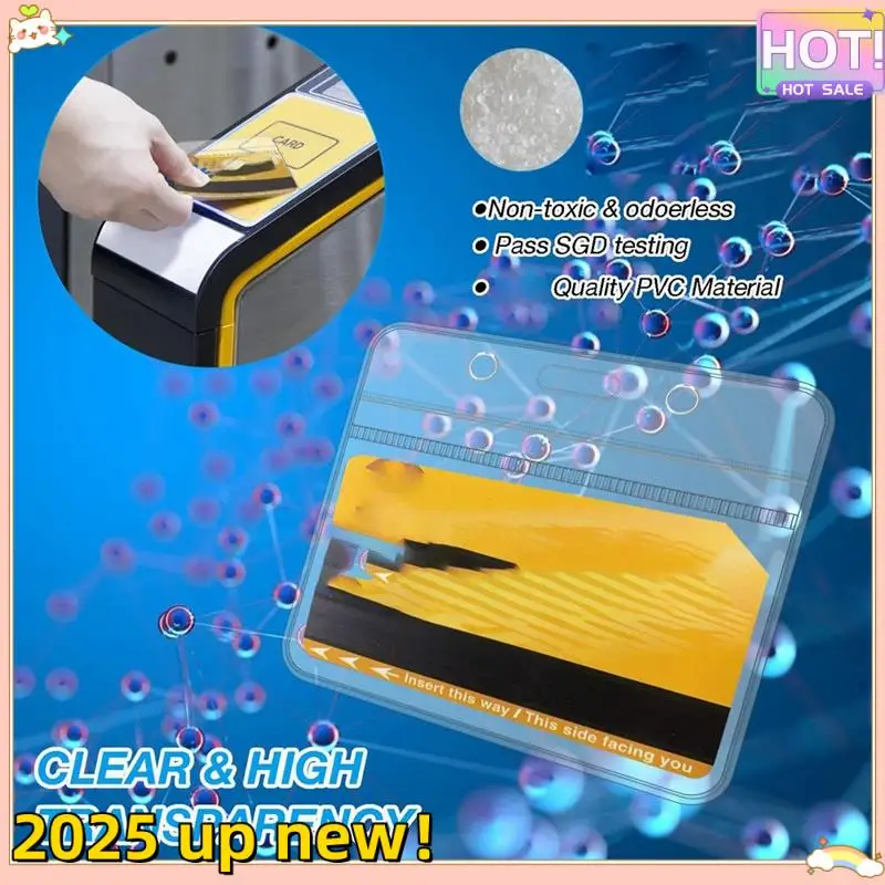 L47A-50 Pcs Horizontal Badge Holder With Metal Clips Clear Name Tag Badge Holders With Waterproof