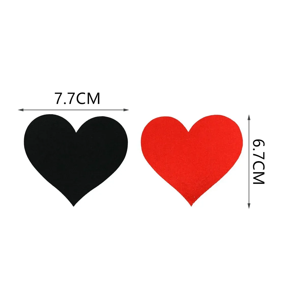 100 Paris Disposable Poly Satin Heart Style Invisible Nipple Cover Tape Overlays on Bra Nipple Pasties Stickers for Women Girls