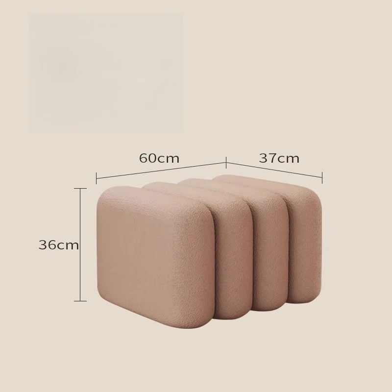 Moderne kunststijl Fuzzy Texture Cilindrische modulaire bankkruk voor woonkamer garderobe decor