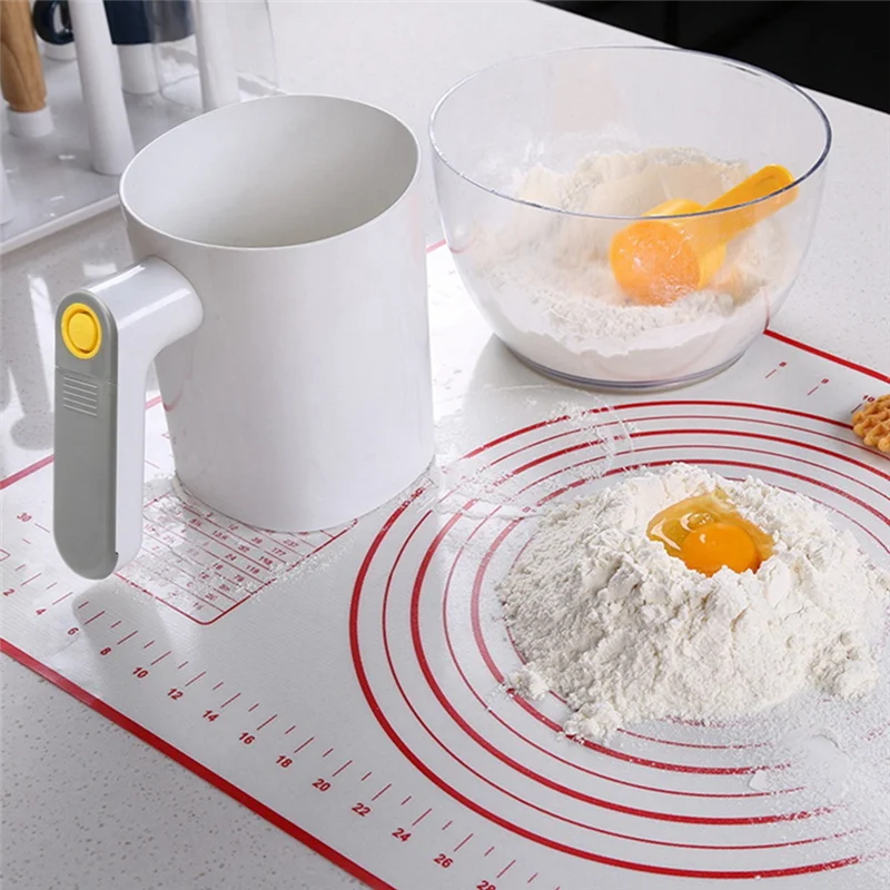 Handheld Electric Flour Sieve Icing Sugar Powder Stainless Steel Flour Screen Cup Shaped Sifter Kitchen Pastry Cake Tool