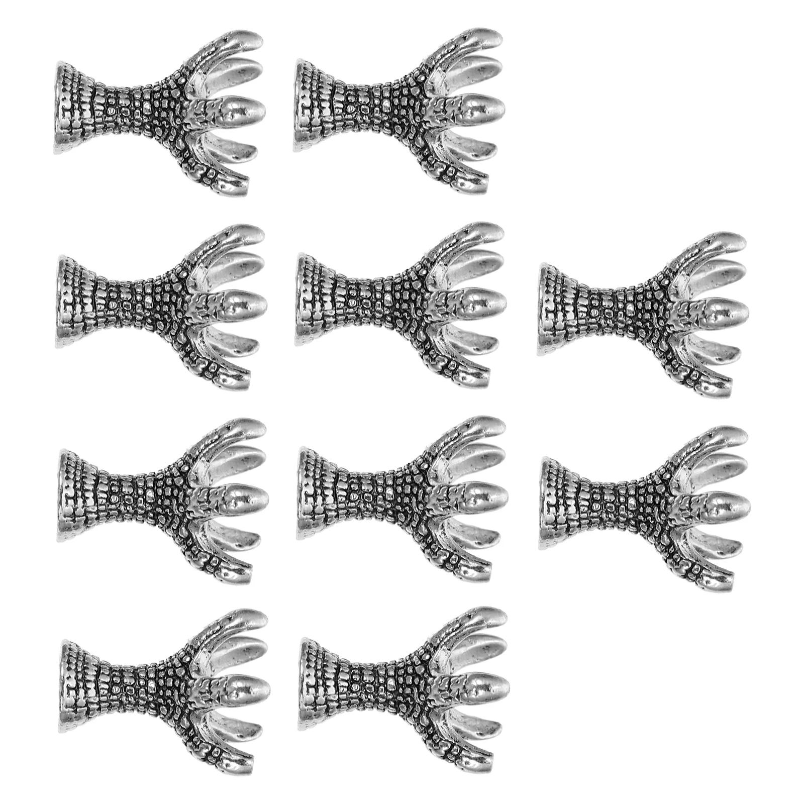 

10 Pcs Dragon Claw Pearl Holder Necklace Beads Caps Silver Charm Bracelet Earrings DIY Materials Non Rusting Smooth Surface