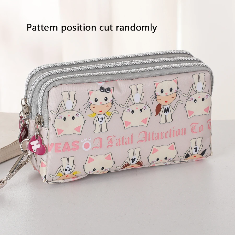 

Fashionable clutch for women, long 3-zipper large-capacity wallet, multi-functional mobile phone bag, coin purse