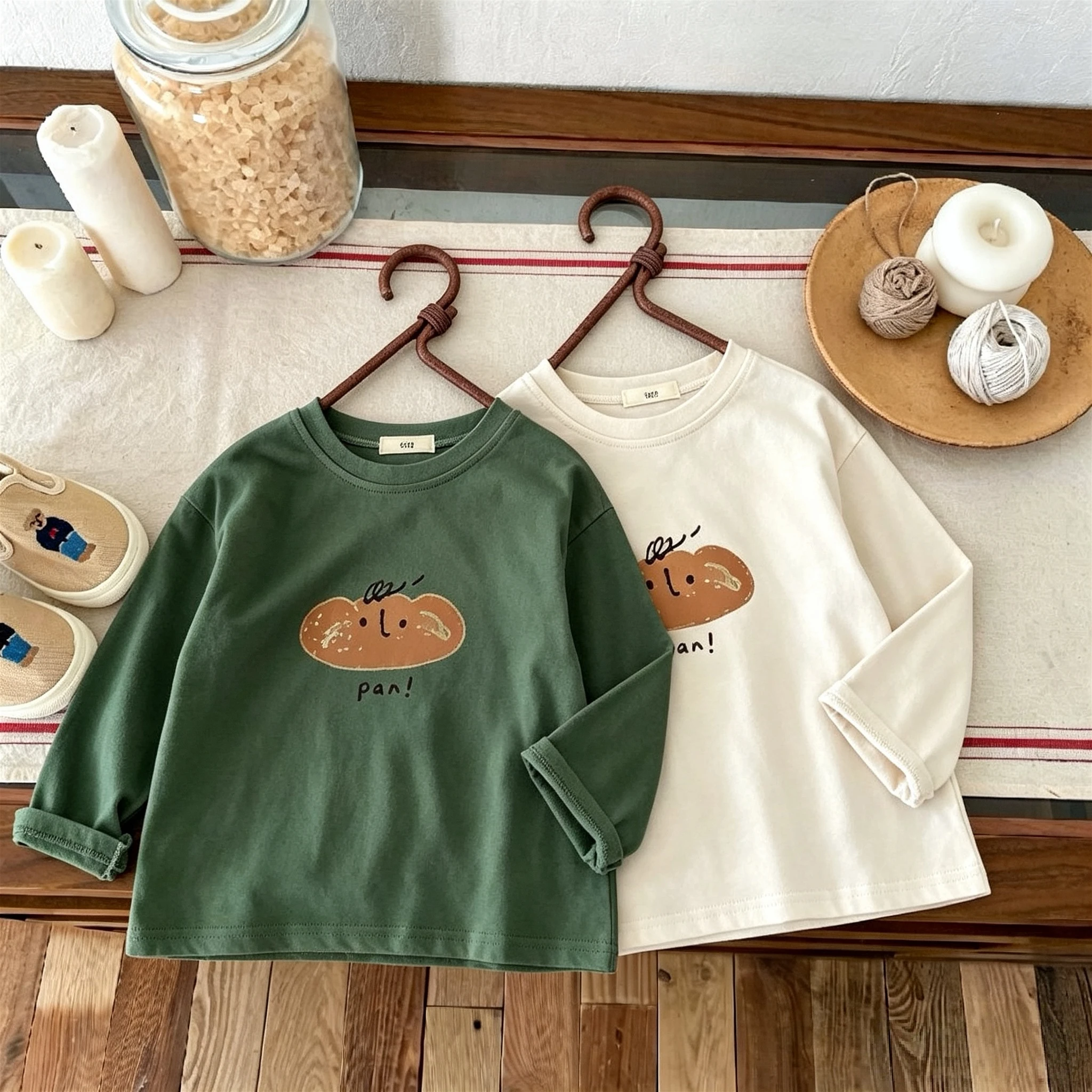 Solid Color Print Casual Versatile Children Base Shirt Tops Long Sleeved Tshirts Autumn New Style Fashion Kids Clothing Blouse