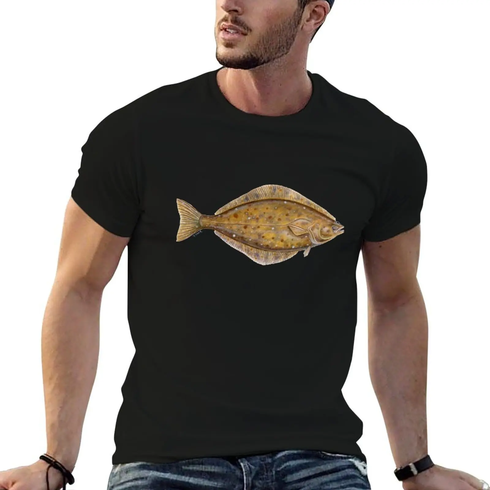 Pacific Halibut (Hippoglossus stenolopsis) T-Shirt t shirts for man pack white t shirt personalised T-Shirt