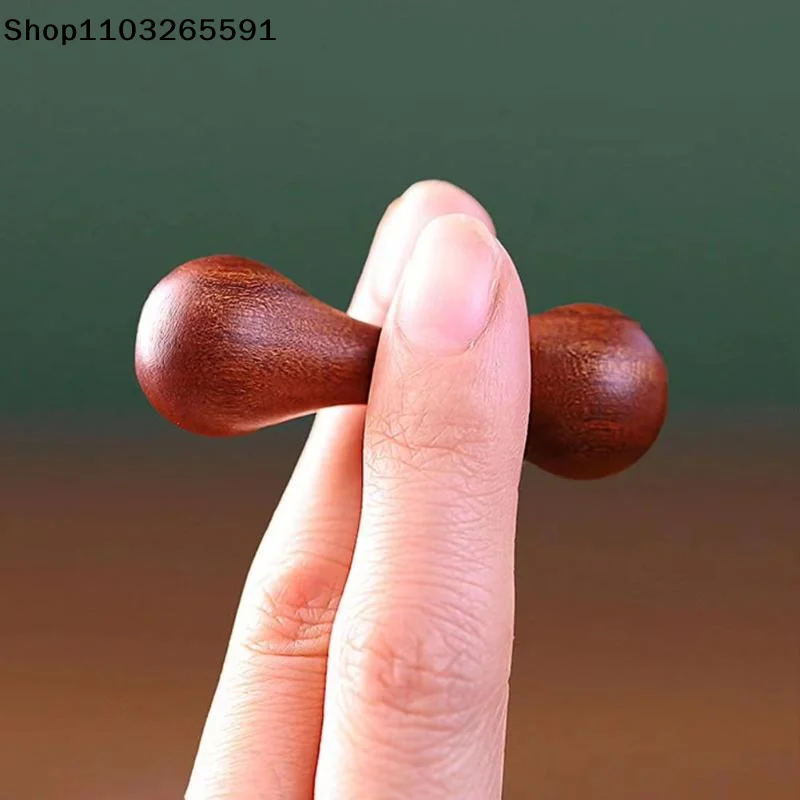 1 Pcs For Daily Acupressure Skincare Relaxation Natural Sandalwood Dual Head Facial Massager Smooth Surface Ergonomic Handle