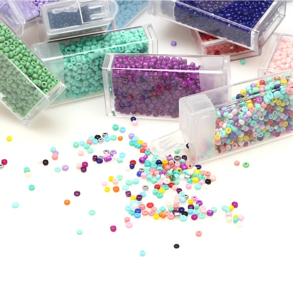 2mm Small Glass Seed Beads Multicolor Miyuki Bead Loose Spacer Beads for Jewelry Making DIY Bracelet  Accessories 1000pcs/Bottle