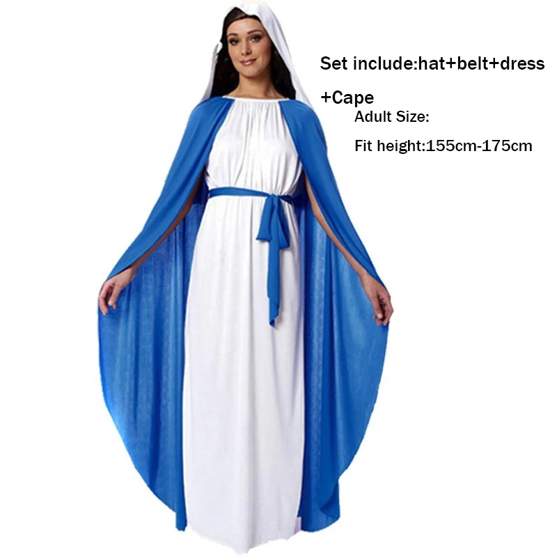الكبار الأطفال الكاهن الروماني الراهب المسيح يسوع مريم العذراء تأثيري حلي للرجال النساء يسوع رداء عباءة مجموعة بوريم ملابس الحفلات #3