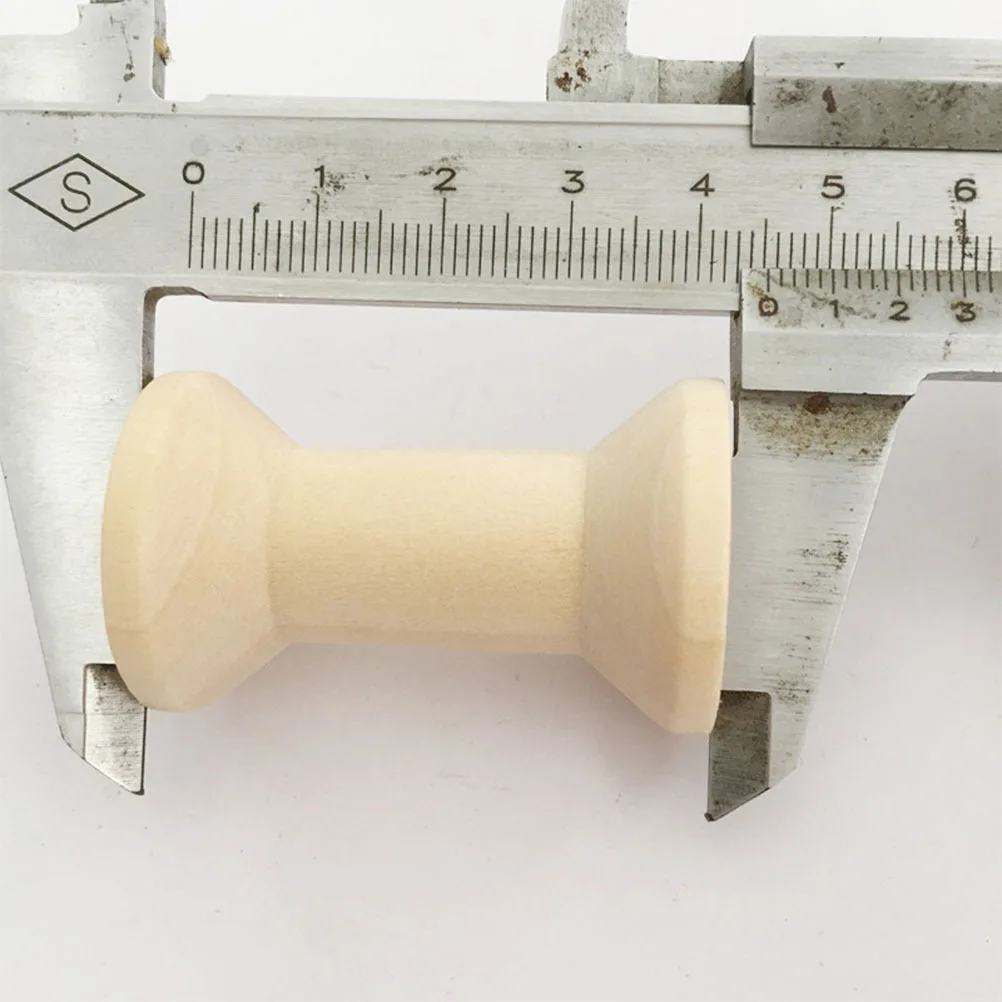 

10Pcs Wooden Thread Spools Hourglass Shape Solid Smooth Craft Bobbin for Sewing String Wire Rolling Wood Spools