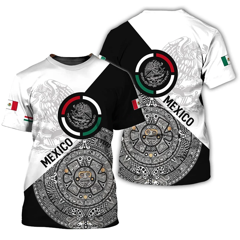 Mexico Flag 3D Print T-shirts Summer Mexican Men Short Sleeve Fashion Tees Streetwear Harajuku T Shirt Tops Clothing