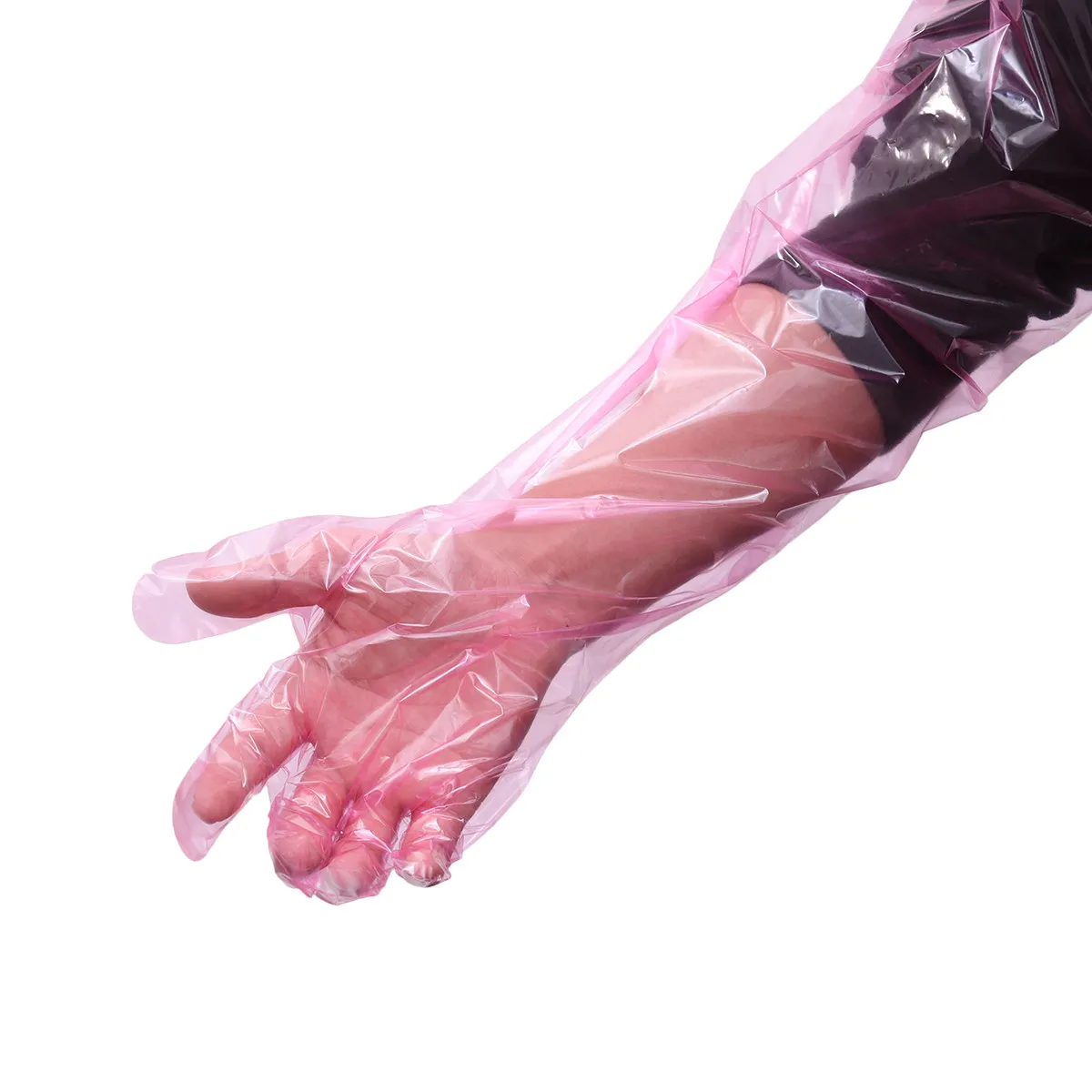 100pcs-disposable-long-arm-gloves-plastic-film-for-farm-animal-cattle-sheep-horse-pregnancy-test-artificial
