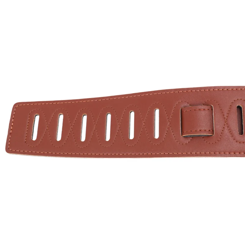 

Dropship-4X Leather Real Cowhide Guitar Strap For Electric Bass Guitar Adjustable Padded Browm Color