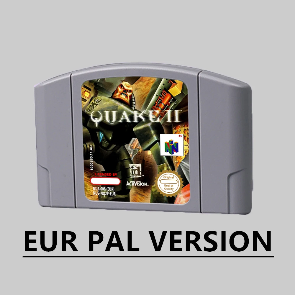 Quake 2 for 64 Bit Game Cartridge N64 EUR Version PAL Format Card