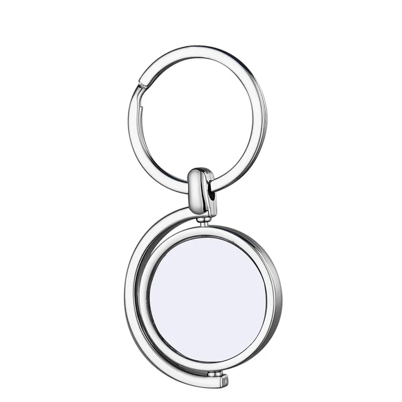 10pcs Sublimation DIY White Blank Metal Circle Square Double Sided Keychain