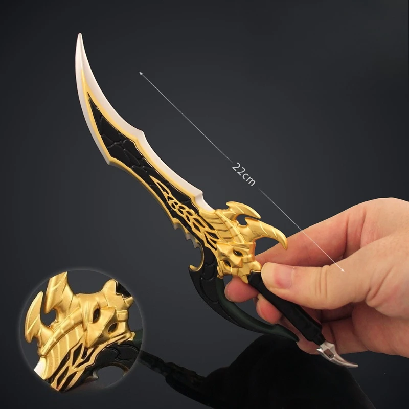Épée de samouraï à nivellement Solo, armes périphériques de dessin animé, modèle d'épées Katana pour accessoire de Cosplay, artisanat en métal, ornements de bureau, jouet cadeau