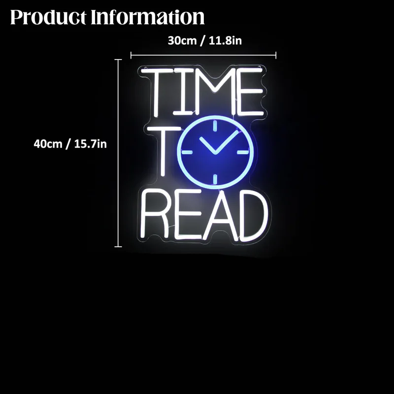 Time To Read Neon Led Sign Room Decoration For Library Reading Corner Bar Club Bedroom Dimmable Wall Decor Letter Signs USB Lamp