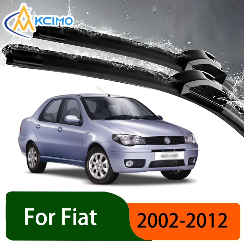 

Silent Black Front Wiper Blades Set for Fiat Albea 2002–2012 2003 2004 2005 Auto Windscreen Windshield Window Wiper Accessories