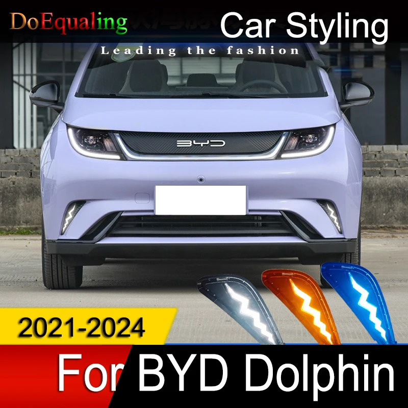 

Для BYD Dolphin 2021 2022 2023 Автомобильные дневные ходовые огни Модифицированная Женская Лампа сигнала специальные передние противотуманные фары аксессуары