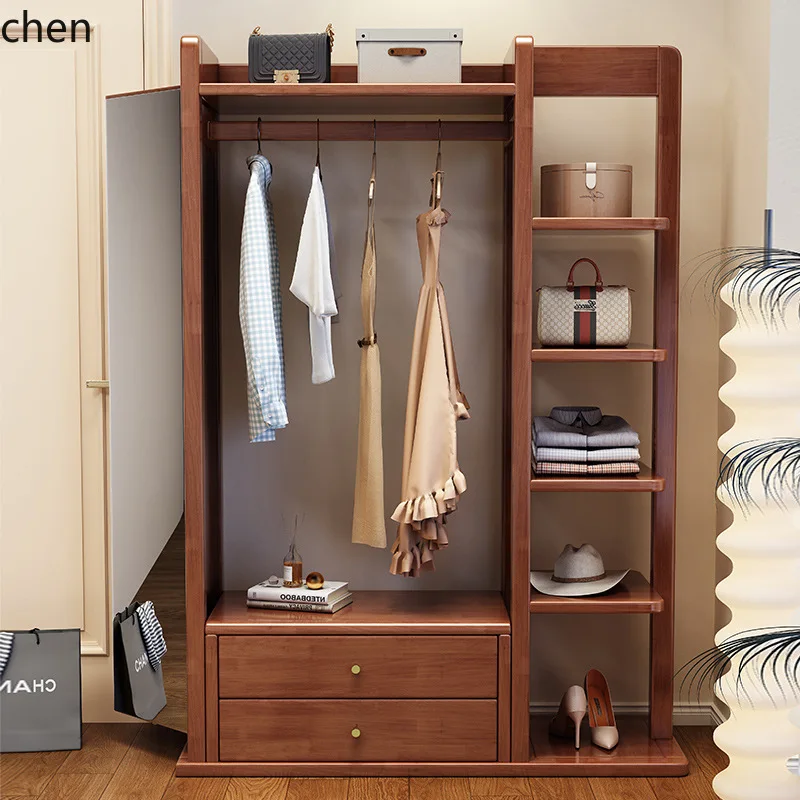 HXL Rotatable Dressing Mirror Coat Rack Floor-standing Multi-functional Clothes Rack