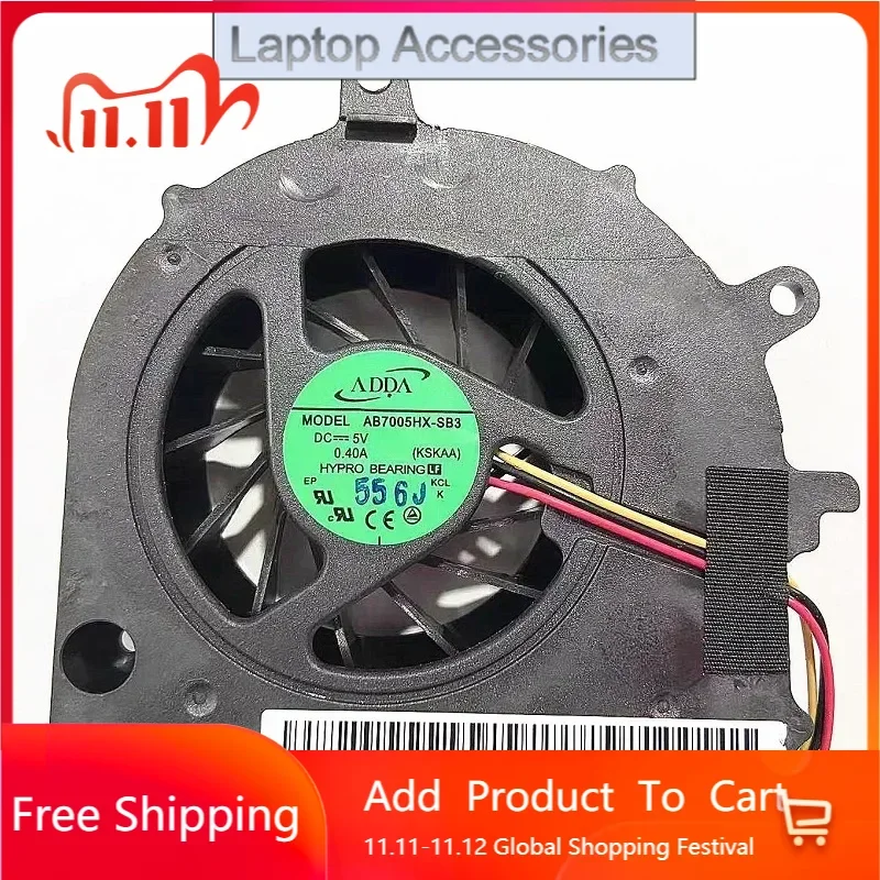 

F New CPU Cooler Fan For Toshiba Satellite A500 A500D A505 Laptop Fan AB7005HX-SB3