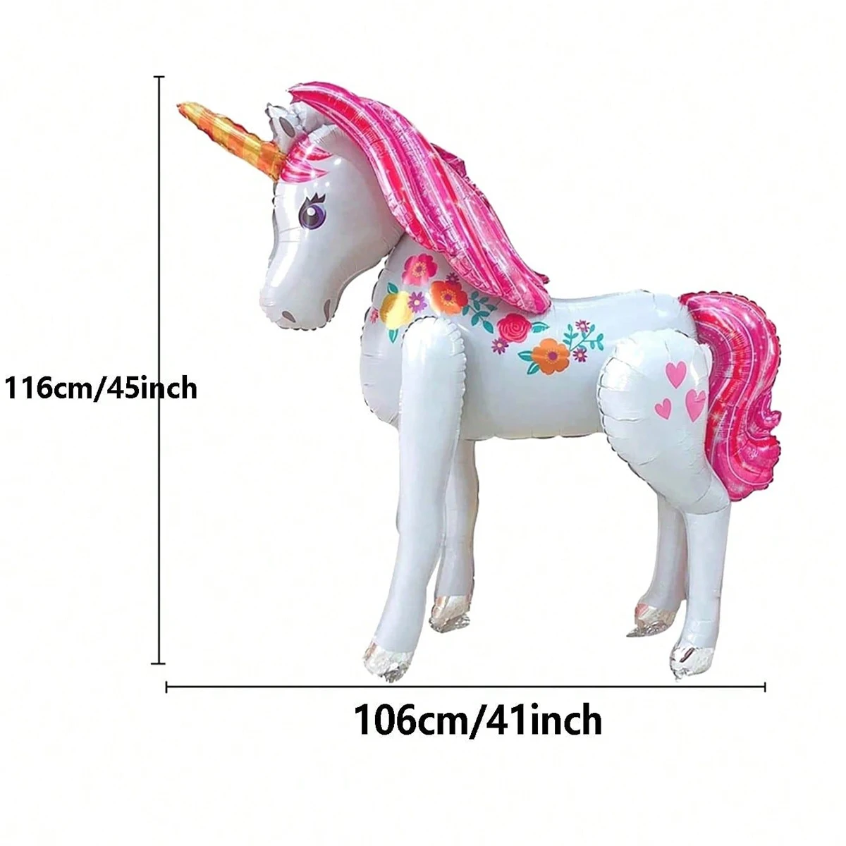 1 set of 116*106cm super large 3D assembly colorful unicorn aluminum film balloon unicorn theme birthday decoration balloon