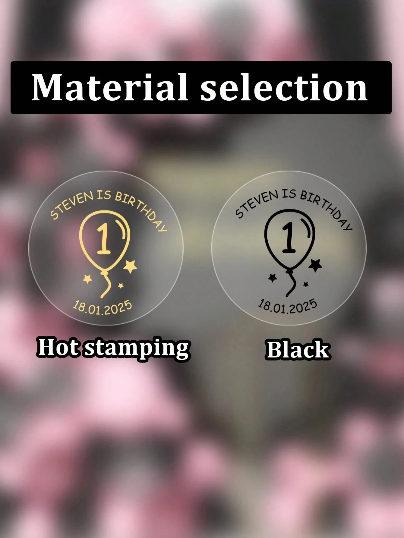 ملصقات عيد ميلاد مخصصة لتاريخ الاسم للأطفال نص شخصي لحفلات الأطفال الصغار #2