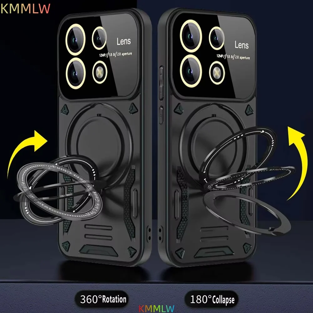 Shockproof Armor Case for Redmi Note 9 10 11 12 13 Pro Plus 9s 11s 12s 13C Magnetic Ring Stand Camera Protector Phone Cover