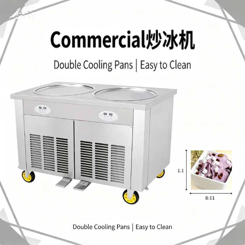 

Vertical Thick Cut Ice Cream Roll Making Machine Multifunctional Stir Fried Yogurt Machine Fruit Smoothie Machine