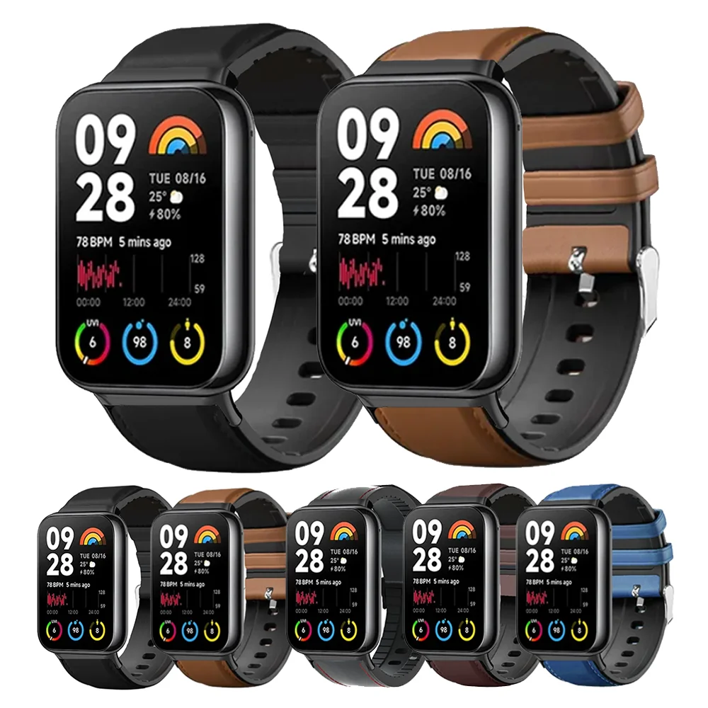 Leather Strap for Xiaomi Mi band 8 Pro Accessoeies Genuine Sports Strap for Redmi watch 4 Watchband Smart watch Bracelet Correa