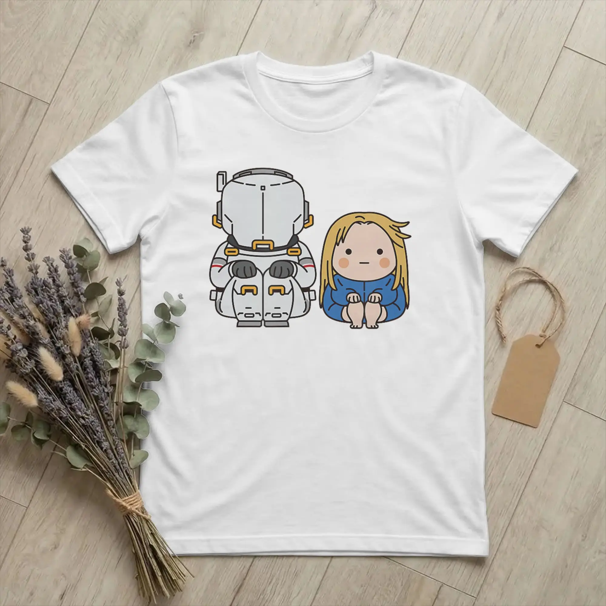 Pragmatation Hugh Diana Sitting FP Men T Shirt Cute Chibi Novelty Tees Short Sleeve Round Collar T-Shirts Pure Cotton Gift Tops