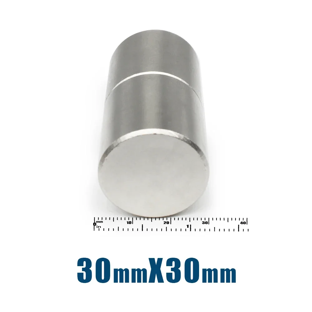 1/2PCS 30x30 Bulk Round Search Magnet N35 Thick Powerful Strong Magnetic Magnets 30x30mm N35 Circuler Neodymium Magnet 30*30 mm