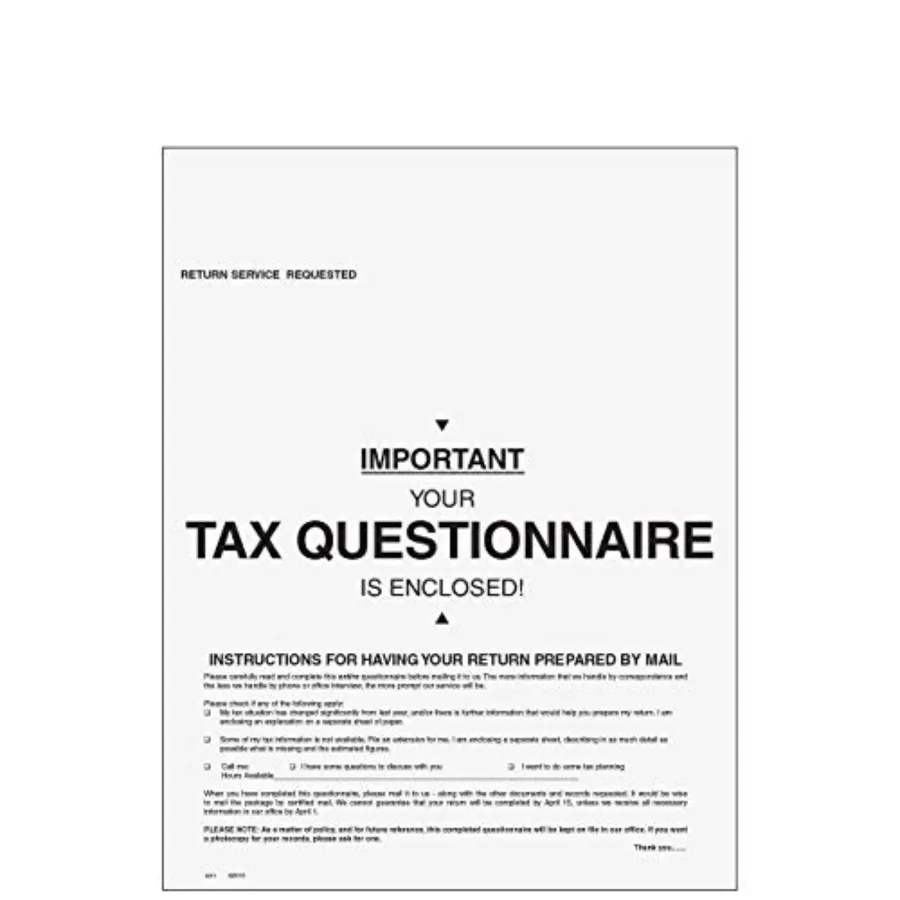 1040 منظم موعد الضرائب - للإرجاع عن طريق البريد 100/Pk