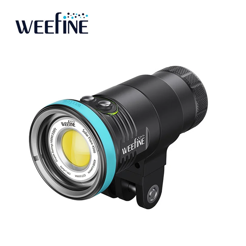 Weefine WF102 Video Light Solar Flare 4500-Lumen Wide-Angle Scuba Diving Waterproof Flashlight Underwater Photography Accessory