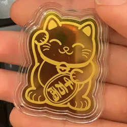 Gold Foil Lucky Cat Mobile Phone Decoration Sticker Au999.9 Gold Lucky Cat Gold Patch Phone Decoration New Year Gift Phone Patch