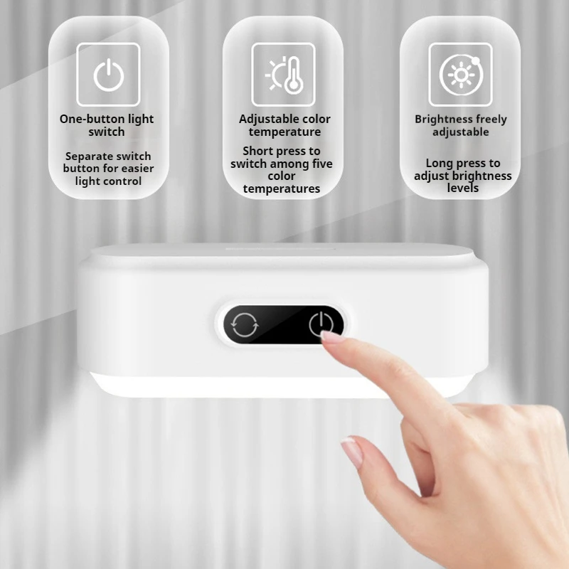 

Touch Control LED Makeup Mirror Night Light Motion Sensor Hanging Table Desk Lamp Rechargeable Bedside Lamps for Closet Cabinet