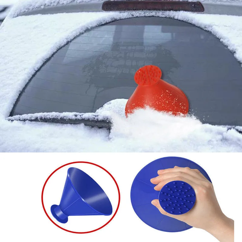 Ice Scrapers Cone Shaped Car Snow Remover Round Snow Scraper with Funnel Snow Removal Shovel Tool Winter Accessories for Home